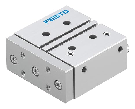 FESTO DFM-40-50-P-A-KF 0.8 M/S MAX Speed, 1.5 to 10 BAR, 40 MM Piston Diameter,5 to +60 Degree C, 50 MM Stroke, Double Acting, G 1/8 Connection, Guided Actuator, Guided Drive