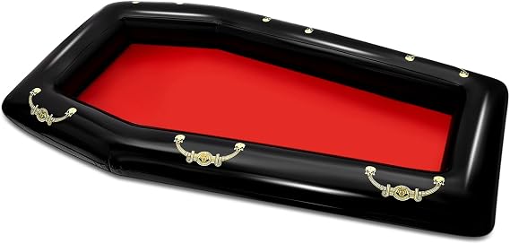 Aoriher 52 Inch Inflatable Coffin Cooler Fake Coffin Floatie Drink Ice Chest Buffet Bucket Beverage Cooler for Summer Halloween Pool Picnic Barbecue Supplies Birthday Party Decoration