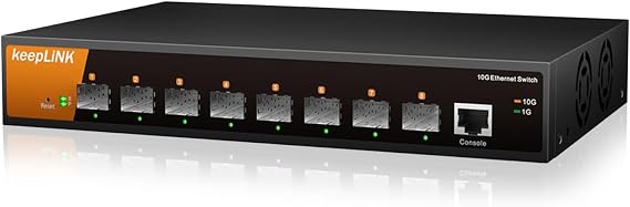 8 Port 10G Web Managed Switch, 8 x 10G SFP+ Ports, L2+/L3 Smart Managed, IPv6, Static Routing, QoS, Link Aggregation/QoS/VLAN/IGMP, Metal Case