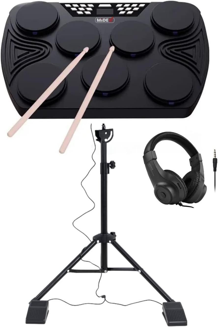 Midex DDX-105ST Professional Stand Digital Drum Rechargeable Electronic Drum Bluetooth Drum Stand Headphone Drumstick
