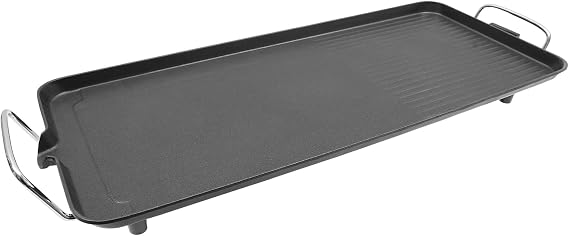 1500W Electric Griddle Nonstick Teppanyaki Grill Electric Grill for Outdoor Use Nonstick Large Cooking Plate with 5 Temperature Setting for Indoor/Outdoor Use, 26"L x 11"W