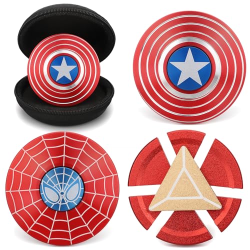 Cool Fidget Spinners Metal Desk Toy for Kids Adults, Fingetip Hand Spinner 3 Pack, Fidget Toy, Alloy Gadget Gifts for 3-12 Years Old Boys Prizes Rewards Birthday Party Favors Supplies Goody Bag Filler