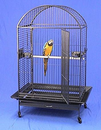 Extra X-Large Wrought Iron Dome Top Bird Parrot Cage, 40"x30"x66.5"H, 6mm Extra Strong Wire