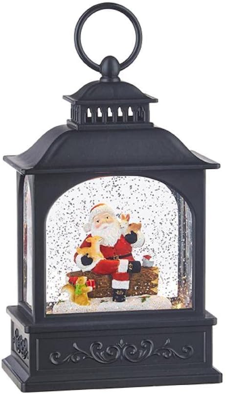 Raz 4000796 Santa and Friends Lighted Water Lantern 8.5 Inches, Multicolor