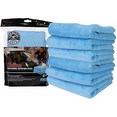 Chemical Guys Workhorse Professional Microfiber Towels, Blue - 6 Pack Ultra-Soft Blend Detailing Towels for Wax, Glaze, Interior, Glass & All-Purpose Cleaning 16 x 16