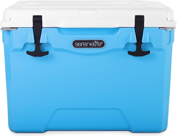 SereneLife 25 Quart Portable Cooler Box Heavy Duty Ice Chest Holds 63 Cans or 2-Liter Bottles, Keeps Ice Up to 5 Days, Leak-Resistant and Durable for Camping, Beach, Travel, Sports & Outdoors