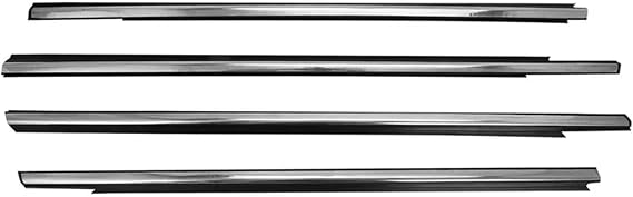 4Pcs Window Seals Outside Window Glass Rubber Compatible with Peugeot 301 2013-2017 Sealing Seal Moulding Trim(Black and Chome)