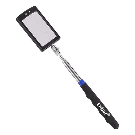 Telescoping Lighted Inspection Mirror,Telescoping LED Lighted Inspection Mirror 360 Swivel for Extra Viewing
