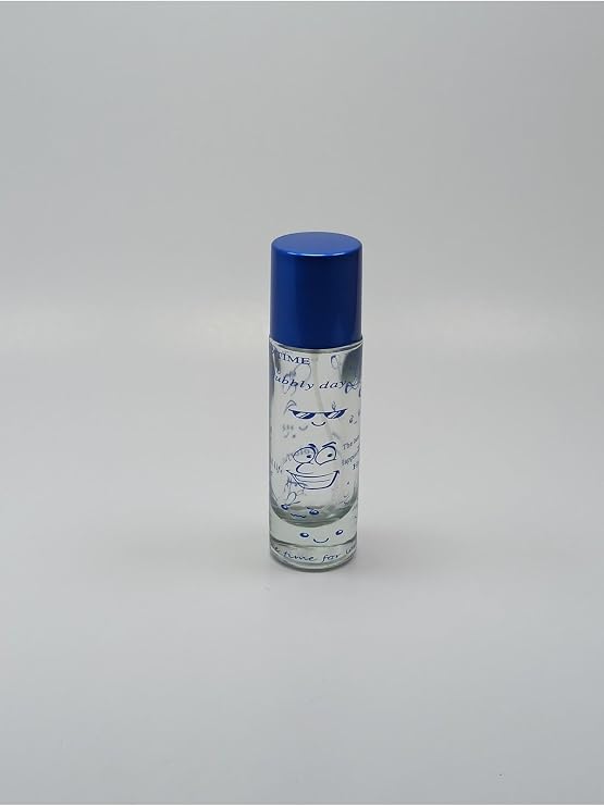 Boş Şeffaf Cam Silindir Parfüm/Kolonya Sprey Şişesi, Mavi Kapaklı, Özel Tasarım Baskılı, Kolay/Yeniden Doldurulabilir 30ml