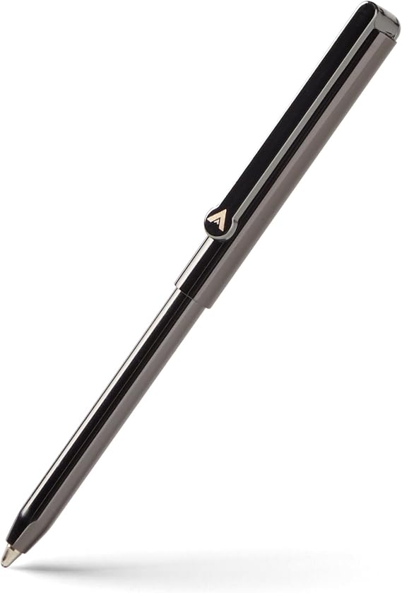 Allett Micro Pen | Slim Wallet Pen, Ballpoint, Stainless Steel & Replaceable Ink Cartridge | Durable & Fits Pocket, Purse, Planner or Passport