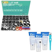 XBVV 3 Pack Silicone Grease and 1075 Pcs Faucet Washers and Plumbing Washers and Metric O Ring Kit for Faucet Plumbing Hydraulic Sealing Repair(4 in1 Kit)