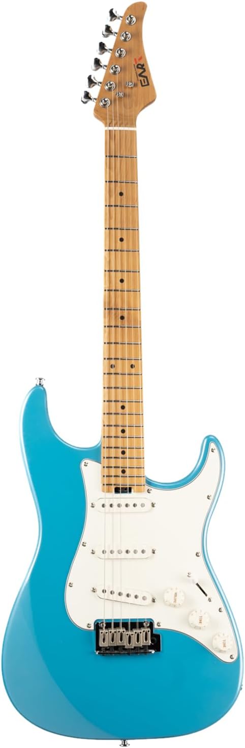 EART NK-VS60 6 String Solid Body Electric Guitar,Roasted Mahogany Body, Full-Size Electric Guitar Alnico-V Pickups, Tremolo System Electric Guitars