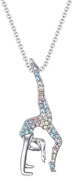 Gymnastics Gifts for Girls,Gymnastics Necklace Jewelry Sport Gymnastic for Girls Birthday Christmas Gifts