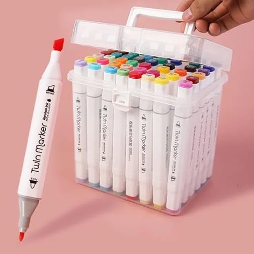 Orret Home Double Sided Marker Pen Set, Professional Boxed Felt Pen Set, Ideal for Paint Markers, Artists and Designers in Various Colors 24 Pieces