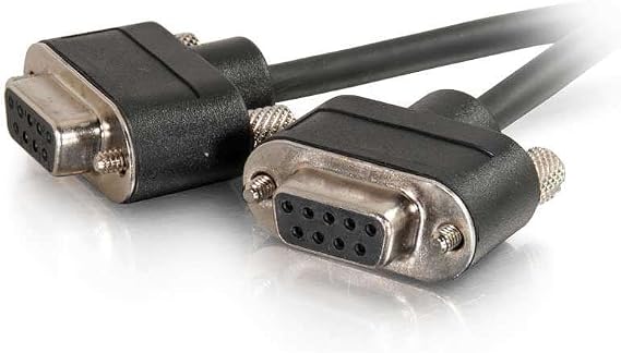 Legrand - C2G DB9 Cable, Black Serial RS232 Cable, 3 Foot Serial Cable, CMG-Rated Female to Female in-Wall Serial Cable, C2G 52147