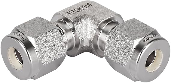 316 Stainless Steel Compression Tube Fitting Union Elbow 1" Tube OD 4700 psi, SS-LU-FL16