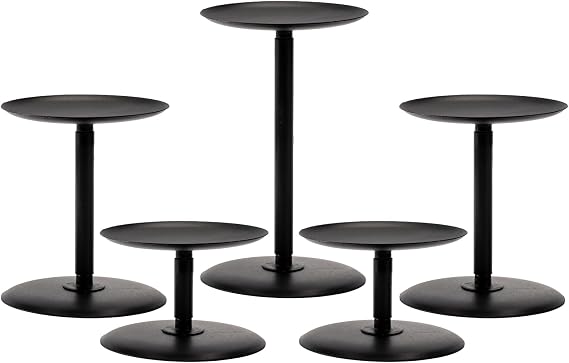 Homemory Fall Halloween Table Decor, Black Metal Candle Holders Set of 5