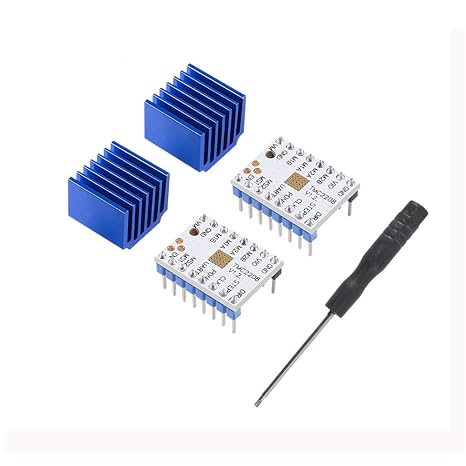 2PCS TMC2208 V1.2 3D Printer Stepper Motor Driver, Upgrade TMC2208 Stepper Driver Module with Heat Sink Screwdriver for 3D Printer Controller Mother Boards Reprap MKS Prusa i3 Ender-3 Pro