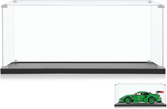 Acrylic Display Case Compatible with Lego Technic Porsche 911 GT3 R REXY 42224 - Dust Protected Storage Box for Lego Display Case, Size: 45*20*17CM (No Model)