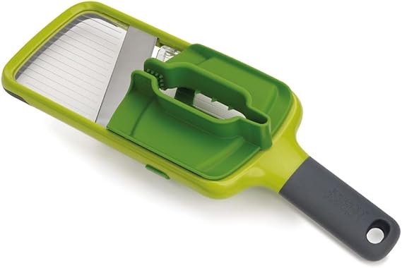 Joseph Joseph Multi-Grip Kitchen Mandolin Adjustable Vegetable Cutter and Onion Cutter 3 Slice Strength with Precision Handle Green 42