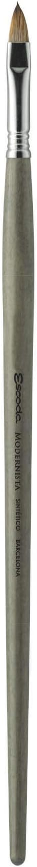 Escoda Modernista Series Artist Oil and Acrylic Long Handle Paint Brush, Filbert, Size 6, Synthetic Mongoose
