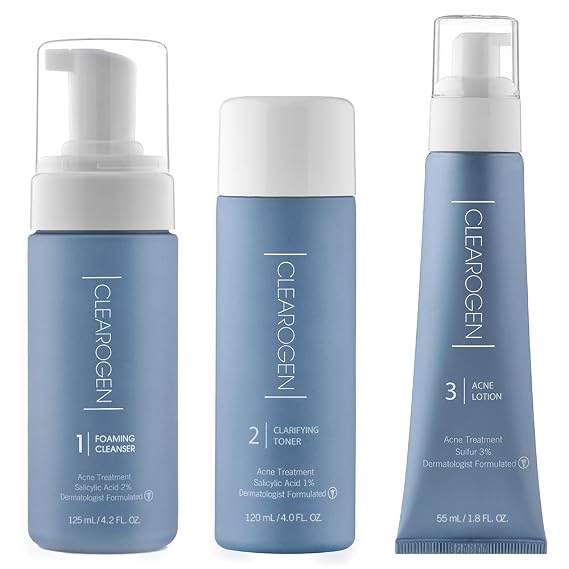 Clearogen Hormonal Acne Solution Natural Anti-DHT Deluxe Set, 2-Month Sensitive Skin Kit