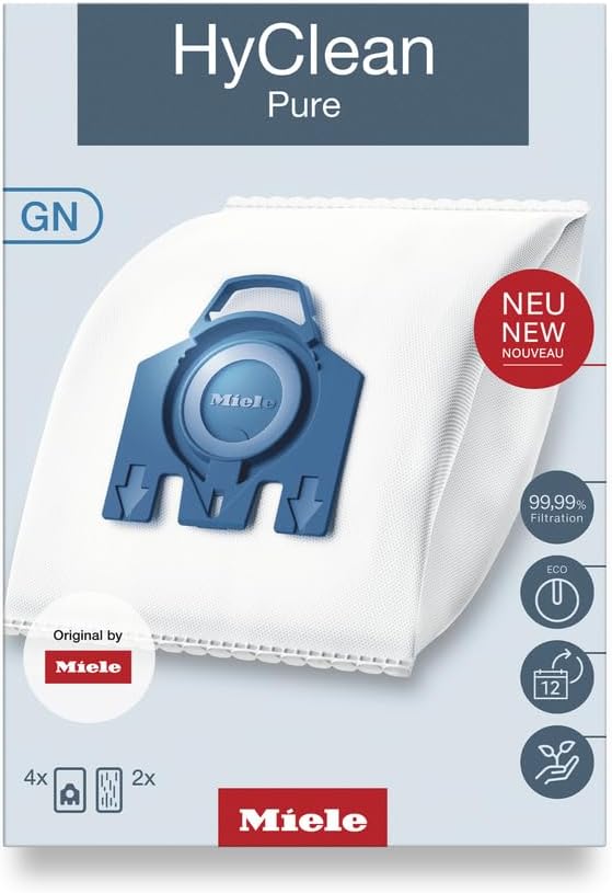 Miele HyClean 3 D Efficiency GN Vac Bag, 4 Count Pack of 1, White