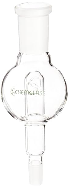Chemglass CG-1321-01 Rotary Evaporator Modified Bump Trap with 24/40 Top Outer and 14/20 Lower Inner, 100mL Capacity