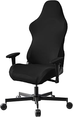 Stretch Gaming Chair Cover, Soft and Comfortable, Dust Protection, Modern Design, for Office Computer Racing SeatBlack