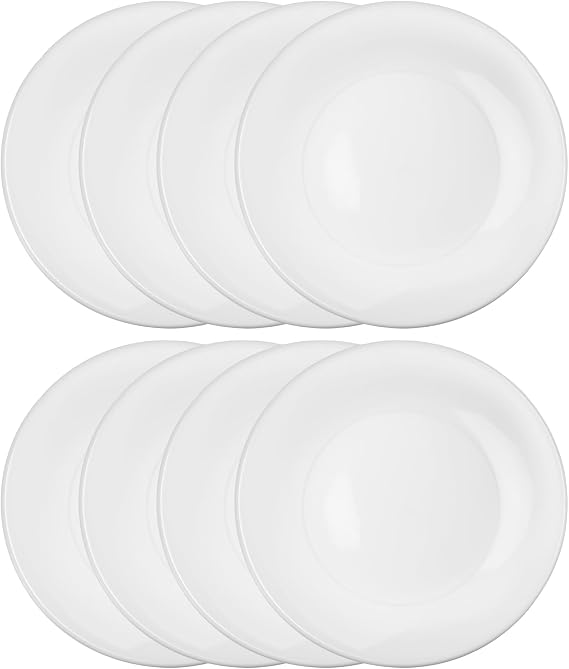 8 Pcs Porcelain Dessert Plates, 15.3cm White Appetizer Plates