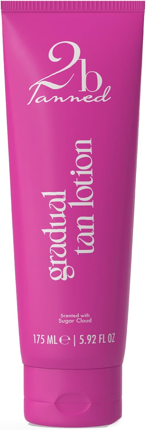 2bTanned Gradual Tan Moisturiser (175ml), Self Tanning Lotion, Fake Tan enriched with Hydrating Glycerin & Vitamin E, Sugar Cloud Scent