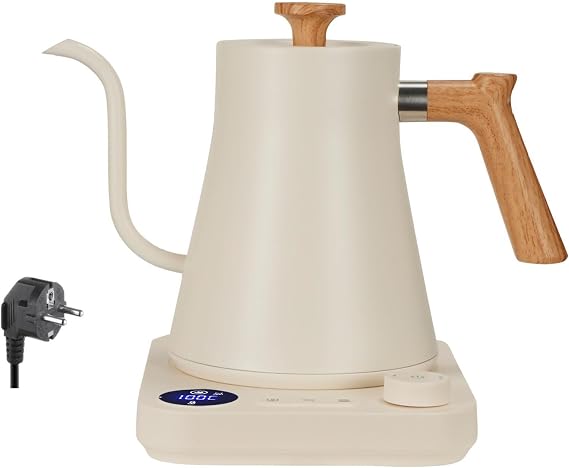 Gooseneck Kettle 1500W 220V White, Precision Pour-Over