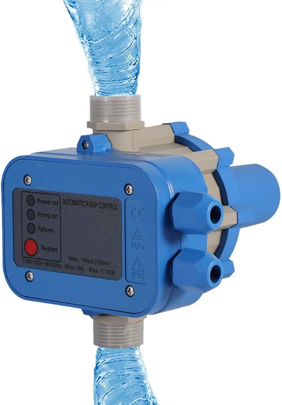 Water Pump Pressure Controller for Water Pump - Automatic Pump Controller 110V 50/60HZ Electronic Switch Control Water Pump Controller Easy to Connwct Dry Running Protect Motor Max pump 1.1KW