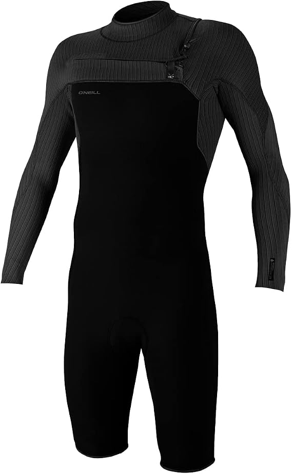 O'Neill Mens Hyperfreak 2mm Long Sleeve Chest Zip Spring Wetsuit, High-Performance Stretch for Surfing and Watersports, Black, X-Large