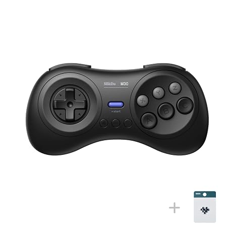 8Bitdo M30 Wireless Bluetooth Controller Retro Gamepad - Black | Sega Genesis & Sega Mega Drive Style for Switch, PC Windows, MacOS, Android, Raspberry Pi