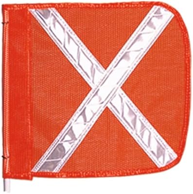 Checkers Heavy Duty Replacement 12 Orange with White X Warning Whip Safety Flag - Industrial Safety Flags for Trucks, Mining, Construction - Made in the USA - FS9025-O