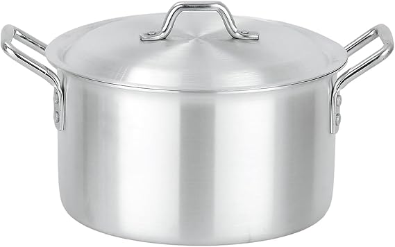 Aluminium Cookware Deep Stockpot Soup Pot Saucepan Cooking Pan Stew Catering (24cm)