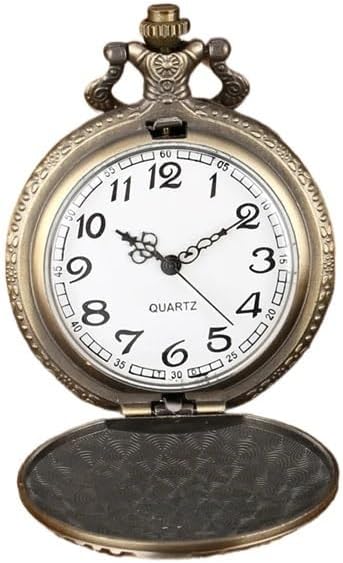 2PCS Steampunk Mechanical Pocket Watch with Chain - Vintage Brass Manual Wind Timepiece for Men, Antique Style Waistcoat Watch & Fob Accessory Set