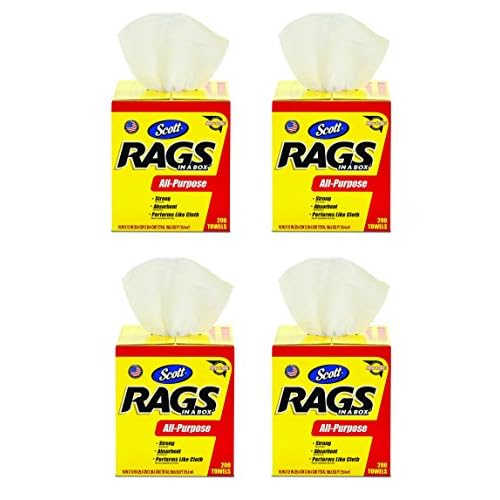 Kimberly-Clark Scott 75260 Rags in a mbJbY Box, White, 4 Boxes of 200 Towels ZcWwY