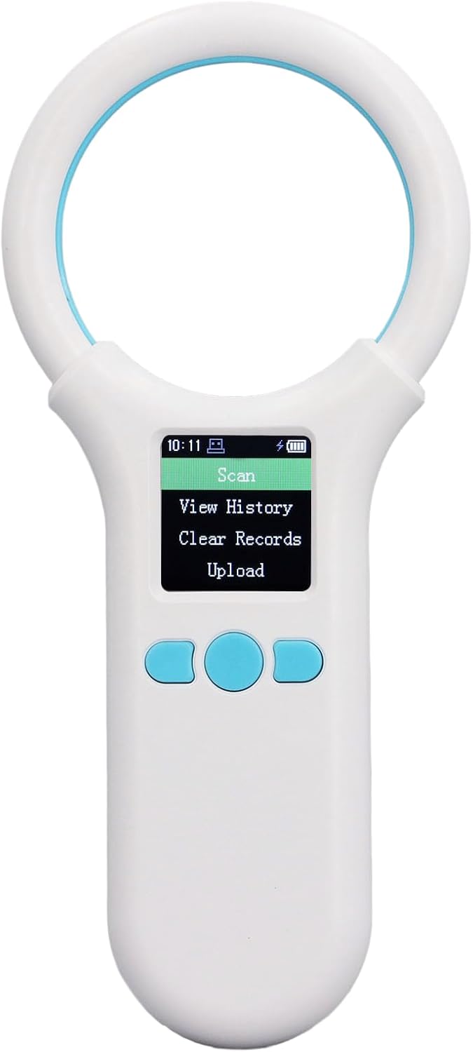 Animal Tag Scanner BT 134.2KHz 125kHz Emid FDX B Organic LED Display Handheld Pet Chip Reader