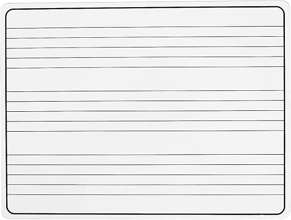 Dry Erase Music Staff White Board, Single Sided 9 x 11.875 Home or School Use