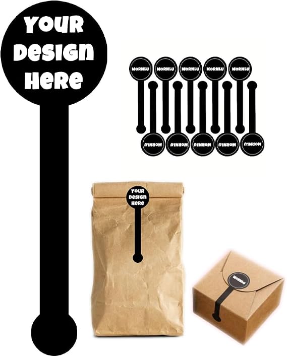 200 Pack Custom Adhesive Striped Seal Labels Personalized Baking Label Stickers for Cake, Lollipop, Gift Box, DIY Baking, Artisan Bakery, and Business Logo Packaging