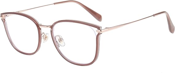 GUDVUE Blue Light Blocking Glasses for Women Metal Cat Eye Frame