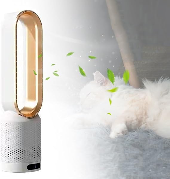 Bladeless Tower Fan with Timer and 8 Speeds, 90 Oscillating Desk Fan, 23" Quiet Bladeless Fan for Bedroom, Office and Home