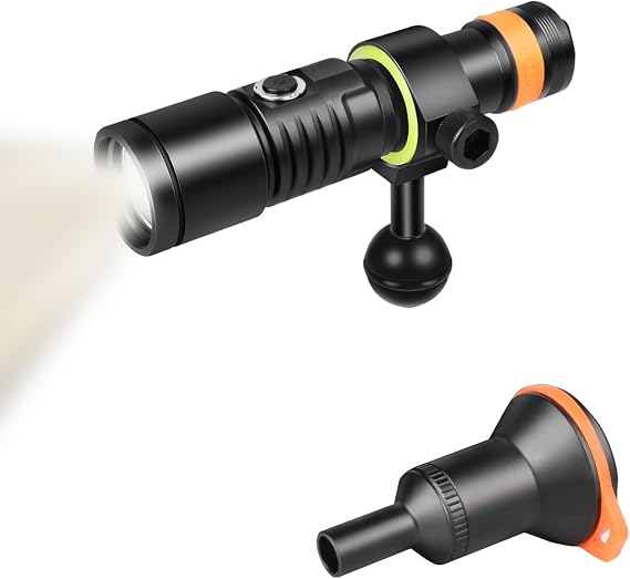 ORCATORCH D530V Warm White Video Light 120 Degrees Aluminum Alloy Diving Video Light Snoot Bundle