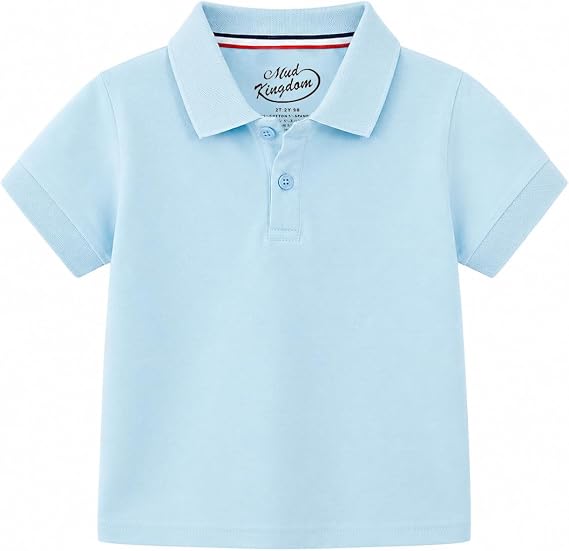Mud Kingdom Boys Polo Shirt Short Sleeve School Uniform Pique Polo Summer