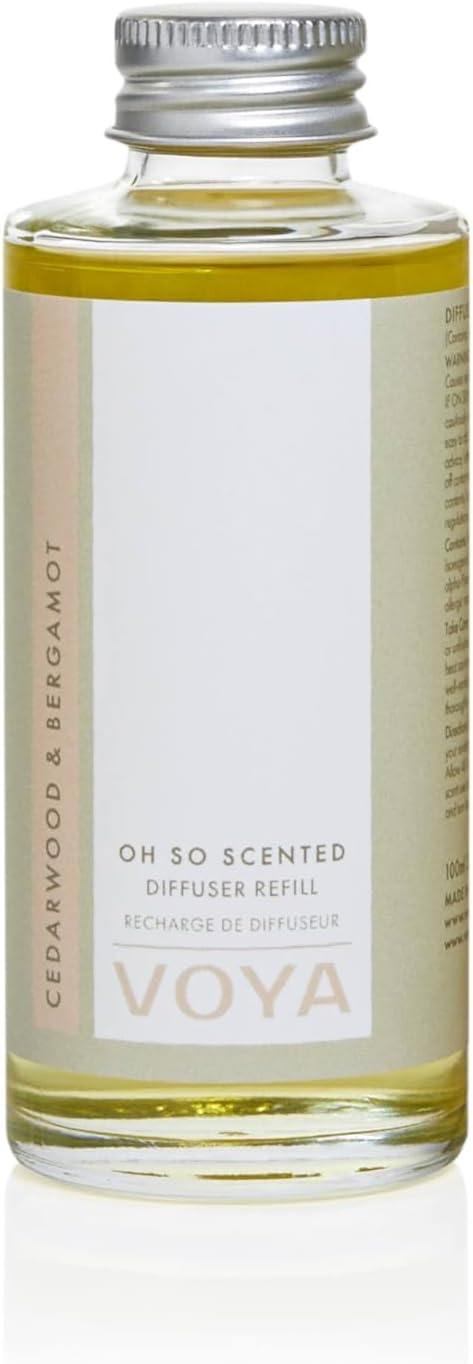 VOYA Cedarwood and Bergamot Reed Diffuser Oil Refill, 100ml