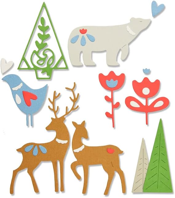 Sizzix, Christmas Elements, Thinlits Die Set , 10 Pack, Multiple Sizes, us:one