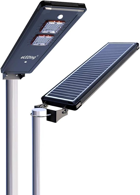 eLEDing Solar Powered AI-Smart LED Wall Light Motion Sensor, Warm/Soft Security Glow, Dusk-to-Dawn Adaptive Lighting, Integrated Solar Panel, Weatherproof Outdoor Sconce for Fence, Patio, Entryway