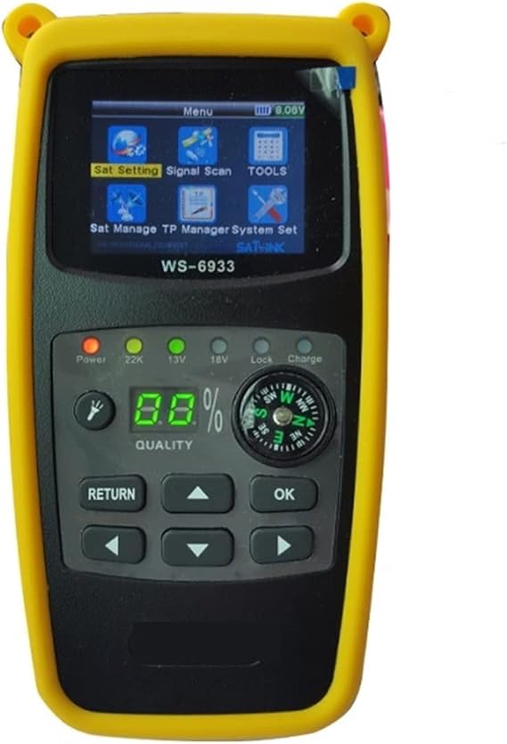 TV Signal Strength Meter, Original WS-6933 2.1 Inch LCD Display DVB-S2 FTA C&KU Band 6933 WS6933 Digital Satellite Finder Meter,Satellite Finder(with Retail Box)